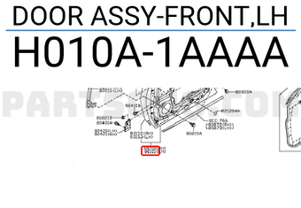Nissan H010A1AAAA DOOR ASSY-FRONT,LH
