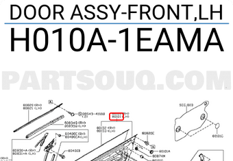 Nissan H010A1EAMA DOOR ASSY-FRONT,LH