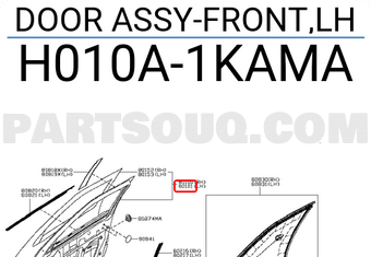 Nissan H010A1KAMA DOOR ASSY-FRONT,LH