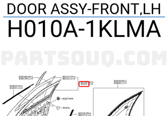 Nissan H010A1KLMA DOOR ASSY-FRONT,LH