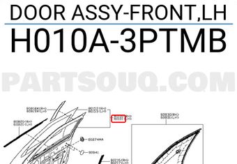 Nissan H010A3PTMB DOOR ASSY-FRONT,LH
