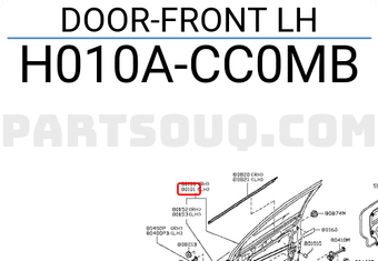 Nissan H010ACC0MB DOOR-FRONT LH