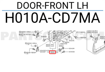 Nissan H010ACD7MA DOOR-FRONT LH