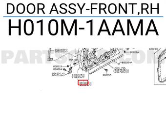 Nissan H010M1AAMA DOOR ASSY-FRONT,RH