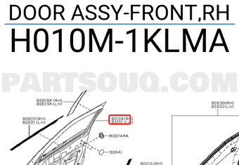Nissan H010M1KLMA DOOR ASSY-FRONT,RH