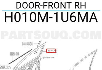Nissan H010M1U6MA DOOR-FRONT RH