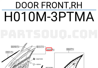 Nissan H010M3PTMA DOOR FRONT,RH