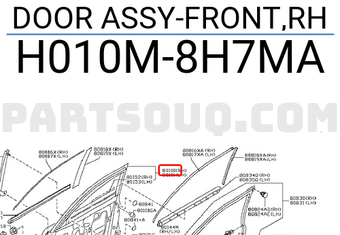 Nissan H010M8H7MA DOOR ASSY-FRONT,RH