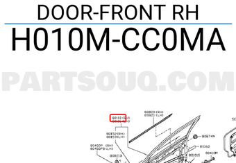 Nissan H010MCC0MA DOOR-FRONT RH