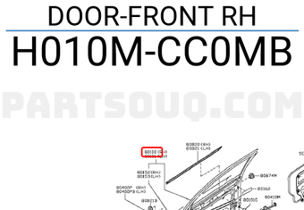 Nissan H010MCC0MB DOOR-FRONT RH