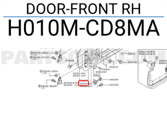 Nissan H010MCD8MA DOOR-FRONT RH