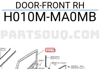 Nissan H010MMA0MB DOOR-FRONT RH