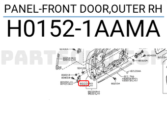Nissan H01521AAMA PANEL-FRONT DOOR,OUTER RH