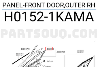 Nissan H01521KAMA PANEL-FRONT DOOR,OUTER RH
