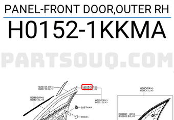 Nissan H01521KKMA PANEL-FRONT DOOR,OUTER RH