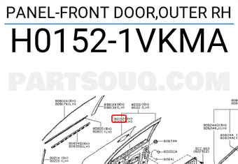 Nissan H01521VKMA PANEL-FRONT DOOR,OUTER RH