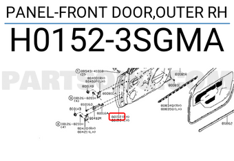 Nissan H01523SGMA PANEL-FRONT DOOR,OUTER RH