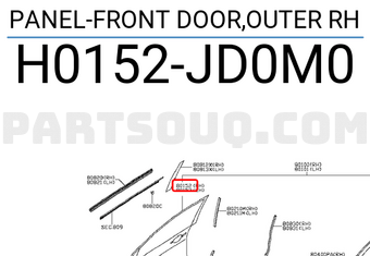 Nissan H0152JD0M0 PANEL-FRONT DOOR,OUTER RH
