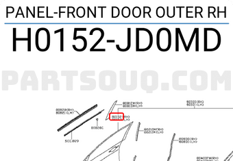 Nissan H0152JD0MD PANEL-FRONT DOOR OUTER RH
