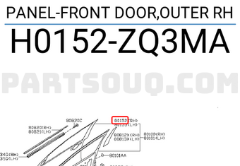 Nissan H0152ZQ3MA PANEL-FRONT DOOR,OUTER RH