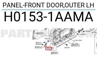 Nissan H01531AAMA PANEL-FRONT DOOR,OUTER LH