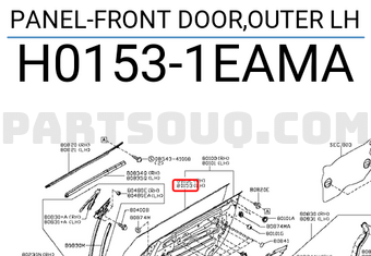 Nissan H01531EAMA PANEL-FRONT DOOR,OUTER LH