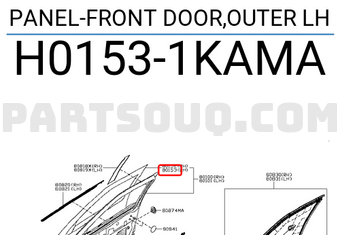 Nissan H01531KAMA PANEL-FRONT DOOR,OUTER LH