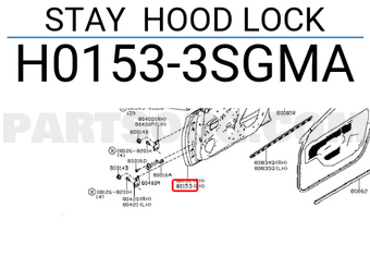 Nissan H01533SGMA STAY HOOD LOCK
