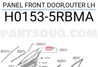 Nissan H01535RBMA PANEL FRONT DOOR,OUTER LH