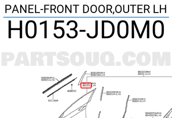 Nissan H0153JD0M0 PANEL-FRONT DOOR,OUTER LH