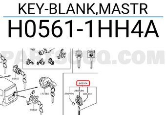 Nissan H05611HH4A KEY-BLANK,MASTR