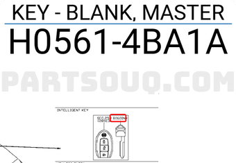 Nissan H05614BA1A KEY - BLANK, MASTER