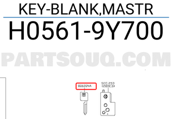 Nissan H05619Y700 KEY-BLANK,MASTR