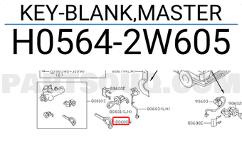 Nissan H05642W605 KEY-BLANK,MASTER