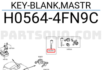 Nissan H05644FN9C KEY-BLANK,MASTR