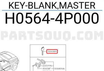 Nissan H05644P000 KEY-BLANK,MASTER