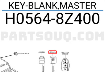 Nissan H05648Z400 KEY-BLANK,MASTER