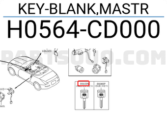 Nissan H0564CD000 KEY-BLANK,MASTR