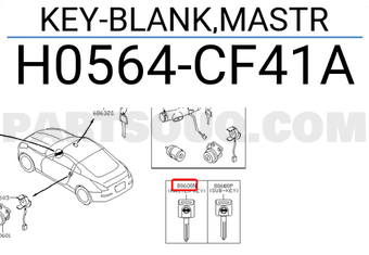 Nissan H0564CF41A KEY-BLANK,MASTR