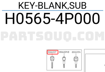 Nissan H05654P000 KEY-BLANK,SUB
