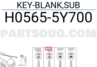 Nissan H05655Y700 KEY-BLANK,SUB