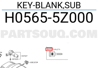 Nissan H05655Z000 KEY-BLANK,SUB