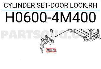 Nissan H06004M400 CYLINDER SET-DOOR LOCK,RH