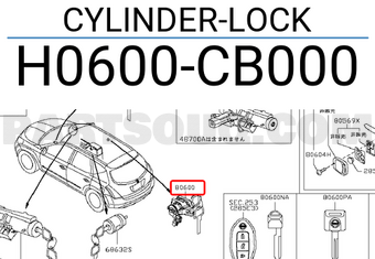 Nissan H0600CB000 CYLINDER-LOCK
