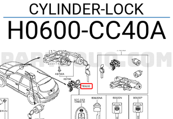 Nissan H0600CC40A CYLINDER-LOCK