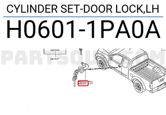 Nissan H06011PA0A CYLINDER SET-DOOR LOCK,LH