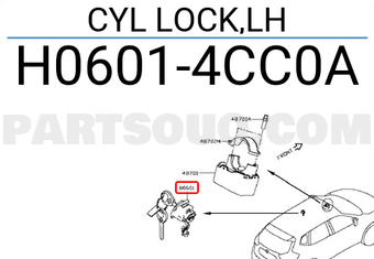 Nissan H06014CC0A CYL LOCK,LH