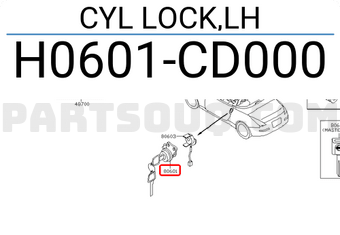 Nissan H0601CD000 CYL LOCK,LH