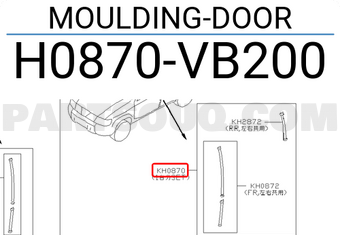 Nissan H0870VB200 MOULDING-DOOR