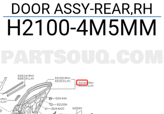 Nissan H21004M5MM DOOR ASSY-REAR,RH